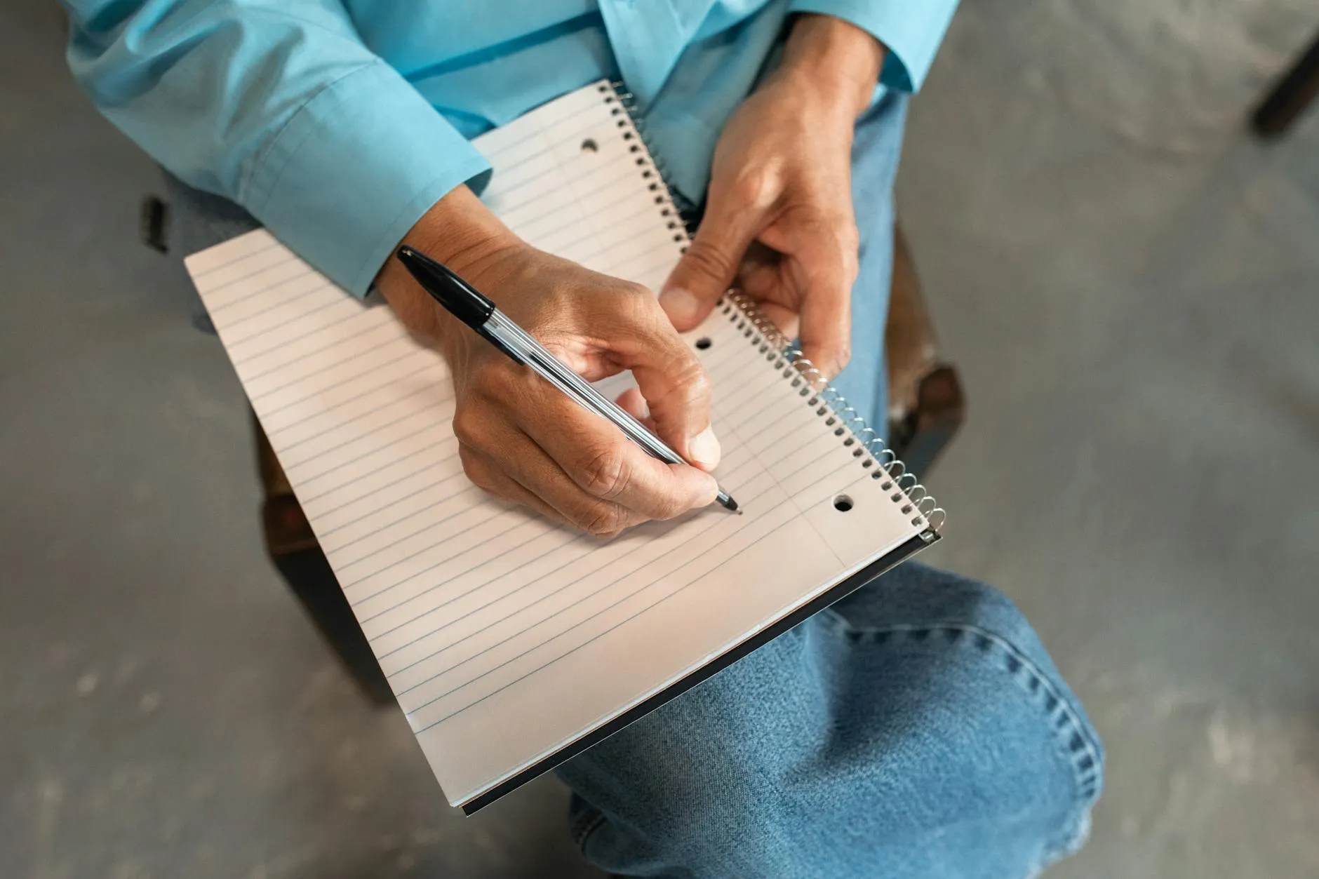 Person writing notes